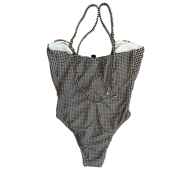 VIX Paula Hermanny womens Lupita One Piece Swimsuit size Large Black Check $248 - Picture 8 of 12
